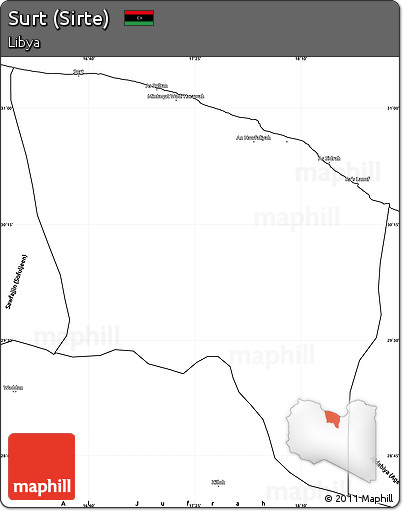 Blank Simple Map of Surt (Sirte)