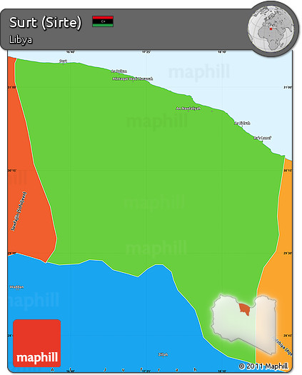 Political Simple Map of Surt (Sirte)