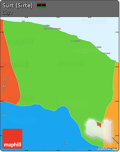 Political Simple Map of Surt (Sirte)