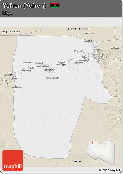 Classic Style 3D Map of Yafran (Yefren)