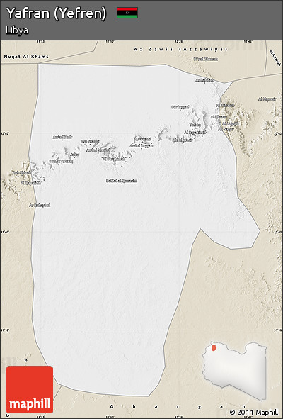 Classic Style Map of Yafran (Yefren)