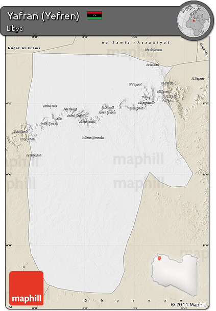 Classic Style Map of Yafran (Yefren)