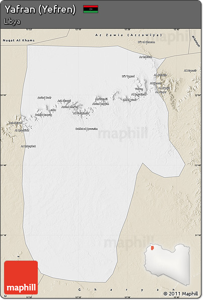 Classic Style Map of Yafran (Yefren)