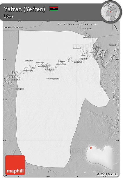 Gray Map of Yafran (Yefren)