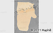 Satellite Map of Yafran (Yefren), darken, desaturated