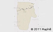 Shaded Relief Map of Yafran (Yefren), cropped outside