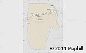 Shaded Relief Map of Yafran (Yefren), lighten, desaturated