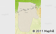 Shaded Relief Map of Yafran (Yefren), physical outside