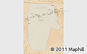 Shaded Relief Map of Yafran (Yefren), satellite outside