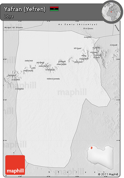 Silver Style Map of Yafran (Yefren)