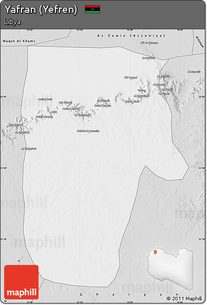 Silver Style Map of Yafran (Yefren)