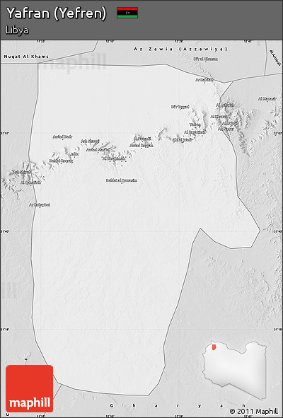 Silver Style Map of Yafran (Yefren)