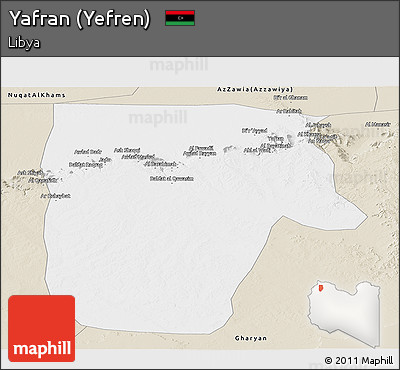 Classic Style Panoramic Map of Yafran (Yefren)