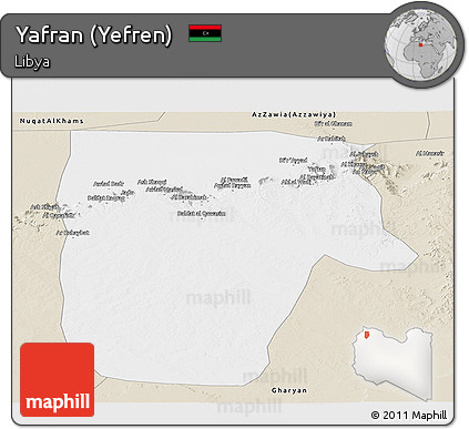 Classic Style Panoramic Map of Yafran (Yefren)