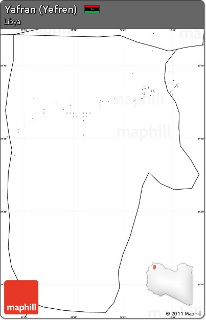 Blank Simple Map of Yafran (Yefren), no labels
