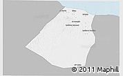 Gray 3D Map of Zeleitin (Zliten), single color outside