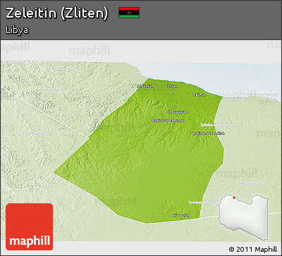 Physical 3D Map of Zeleitin (Zliten), lighten
