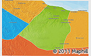 Physical 3D Map of Zeleitin (Zliten), political outside