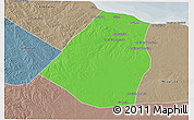 Political 3D Map of Zeleitin (Zliten), semi-desaturated