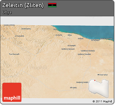 Satellite 3D Map of Zeleitin (Zliten)
