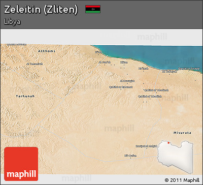 Satellite 3D Map of Zeleitin (Zliten)