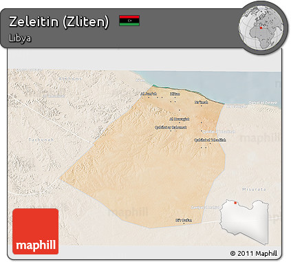 Satellite 3D Map of Zeleitin (Zliten), lighten
