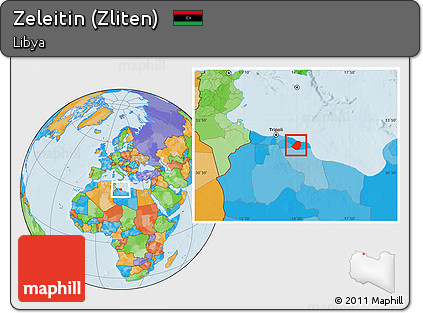 Political Location Map of Zeleitin (Zliten)