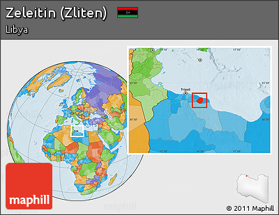 Political Location Map of Zeleitin (Zliten)