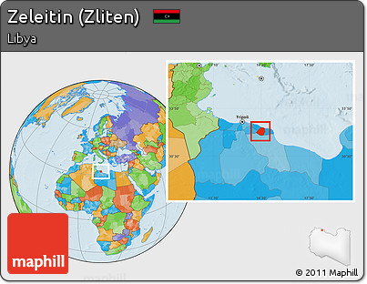Political Location Map of Zeleitin (Zliten)