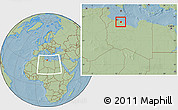 Savanna Style Location Map of Zeleitin (Zliten), within the entire country, hill shading