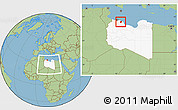 Savanna Style Location Map of Zeleitin (Zliten), highlighted country, within the entire country