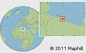 Savanna Style Location Map of Zeleitin (Zliten)