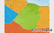Physical Map of Zeleitin (Zliten), political outside