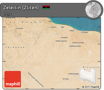 Satellite Map of Zeleitin (Zliten)
