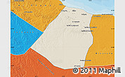 Shaded Relief Map of Zeleitin (Zliten), political outside