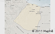 Shaded Relief Map of Zeleitin (Zliten), semi-desaturated