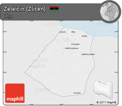 Silver Style Map of Zeleitin (Zliten), single color outside