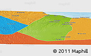 Physical Panoramic Map of Zeleitin (Zliten), political outside