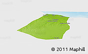 Physical Panoramic Map of Zeleitin (Zliten), single color outside