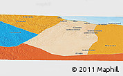 Satellite Panoramic Map of Zeleitin (Zliten), political outside