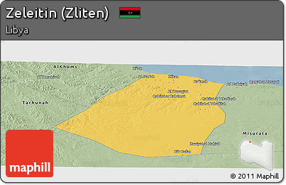 Savanna Style Panoramic Map of Zeleitin (Zliten)
