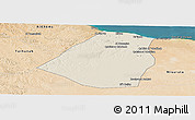 Shaded Relief Panoramic Map of Zeleitin (Zliten), satellite outside
