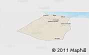 Shaded Relief Panoramic Map of Zeleitin (Zliten), single color outside