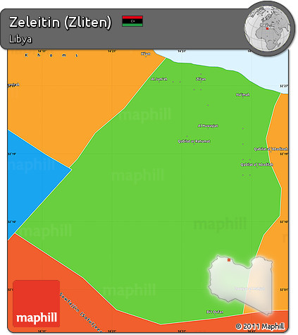 Political Simple Map of Zeleitin (Zliten)