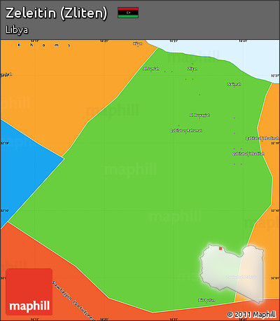 Political Simple Map of Zeleitin (Zliten)