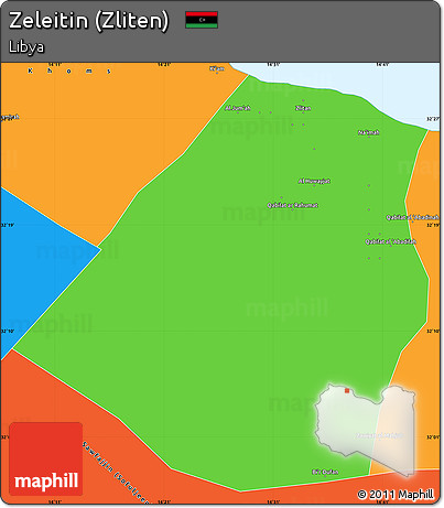Political Simple Map of Zeleitin (Zliten)