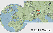 Blank Location Map of Liechtenstein, savanna style outside, hill shading outside