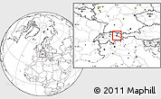 Gray Location Map of Liechtenstein, blank outside