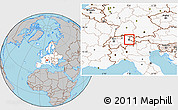 Gray Location Map of Liechtenstein, highlighted continent