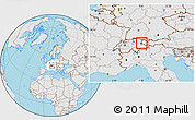 Gray Location Map of Liechtenstein, lighten, desaturated, land only